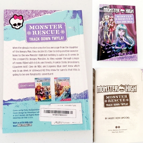 Monster High Rescue "Track Down TWYLA" Misty Von spooks hardcover (New) - Picture 4 of 6